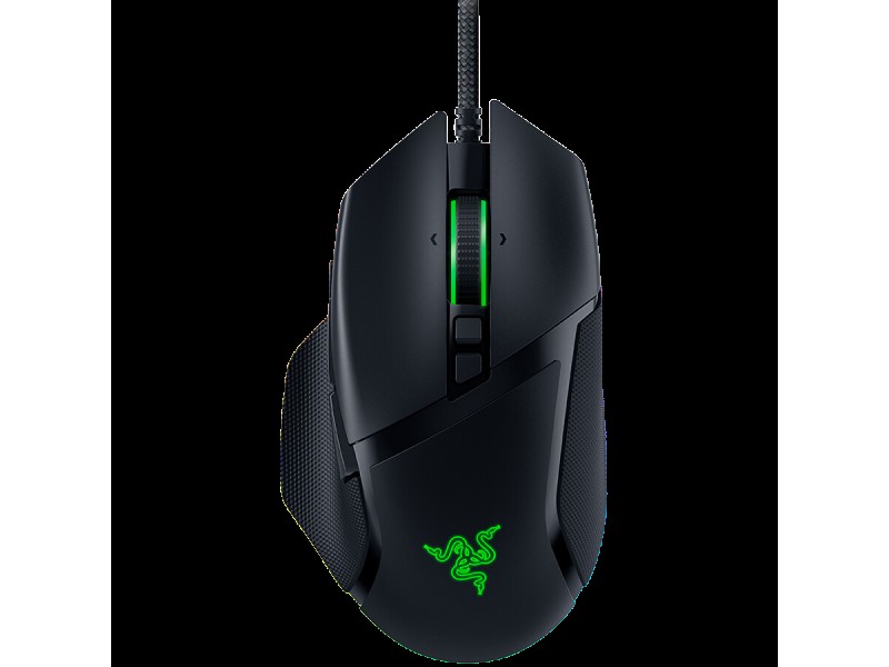 Razer Basilisk V3, 2nd-gen Razer Optical Mouse Switch rated for 70 million clicks, Optical Sensor - 26,000 DPI, 4-way Razer HyperScroll tilt wheel, Electronically actuated notched and free-spinning modes, Razer Speedflex Cable, Razer Chroma RGB