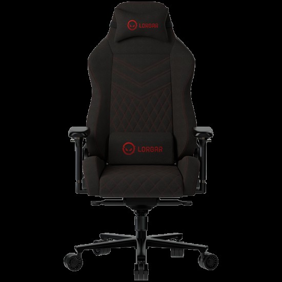LORGAR Ace 422, Gaming chair, Anti-stain durable fabric, 1.8 mm metal frame, multiblock mechanism, 4D armrests, 5 Star aluminium base, Class-4 gas lift, 75mm PU casters, Black + red