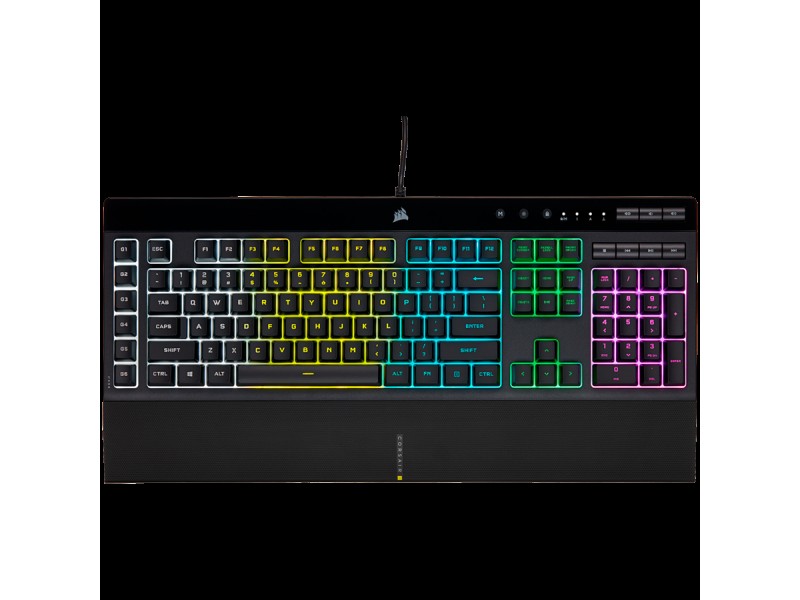Corsair K55 RGB PRO Gaming Keyboard, Backlit Zoned RGB LED, Rubberdome, EAN:0840006631798