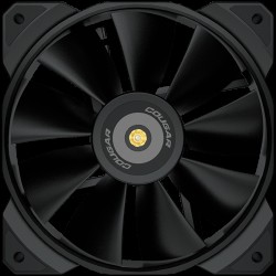 COUGAR MHP 120 Black, 120mm 4-pin PWM fan, 600-2000RPM, HDB Bearing, Anti-vibration Dampers, Extension Cable + Low-Noise Adapter, Case + Radiator screws, 82.48 CFM, 4.24mm H20, 34.5 dBA (Max)