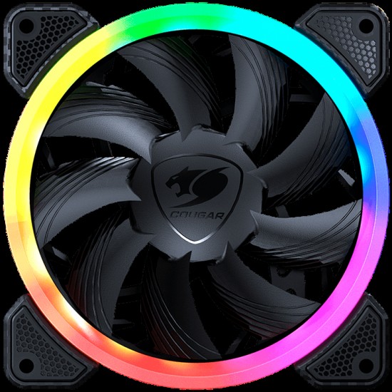 COUGAR VORTEX ARGB VK120, Cooling Fan, Hydro-Dynamic Bearing, 48.98 CFM ± 10% air flow, 1.04 mmH20 ± 10% Static Pressure, Speed 600-1500RPM ± 200RPM, 120 x 120 x 25mm