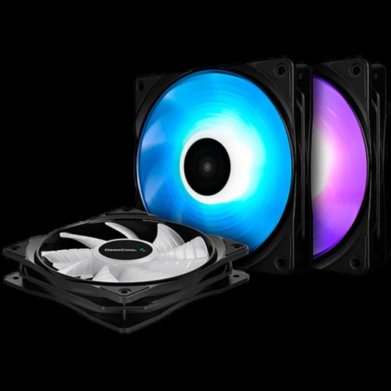 DeepCool RF120(3 IN 1) triple PWM fan kit features 18 RGB LEDs with 6 ultra-bright LEDs  DP-FRGB-RF120-3C