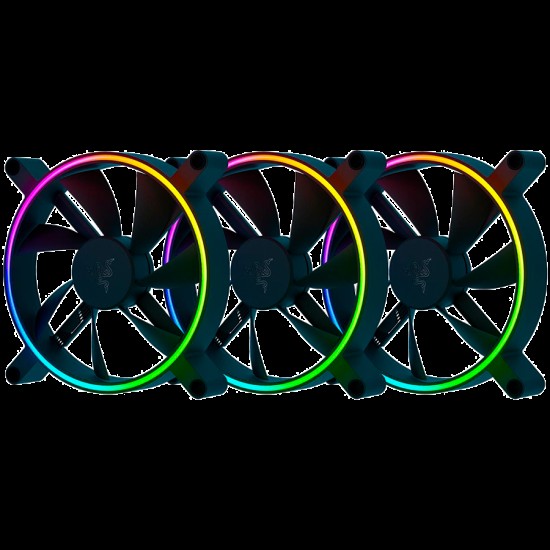 Razer Kunai Chroma RGB 140MM - 3 Fans pack, 18 addressable LEDs​, Hydraulic, 4-pin PWM, Cooling​: 500-1600 RPM​, Airflow​: 34.48-81 CFM​, Static Presure​: 0.15-1.31 mm- H20​
