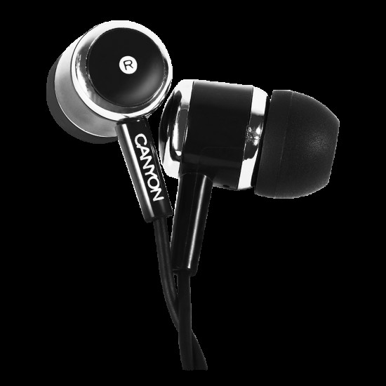 CANYON Stereo earphones with microphone, Black CANYON Stereo earphones with microphone, Black
