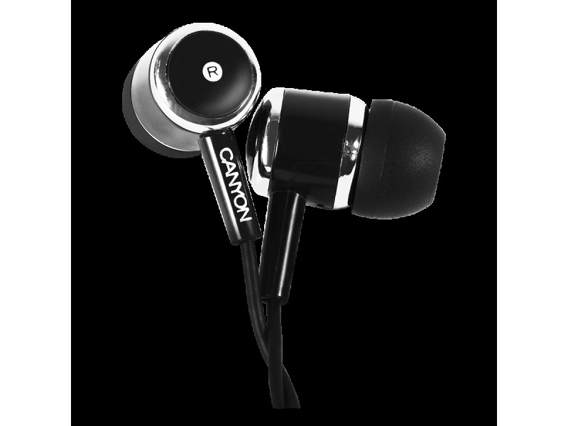 CANYON Stereo earphones with microphone, Black