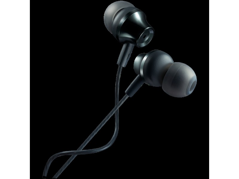 CANYON Stereo earphones with microphone, metallic shell, 1.2M, dark gray