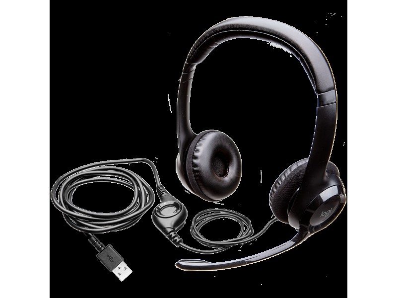 LOGITECH H390 Corded Headset - BLACK - USB