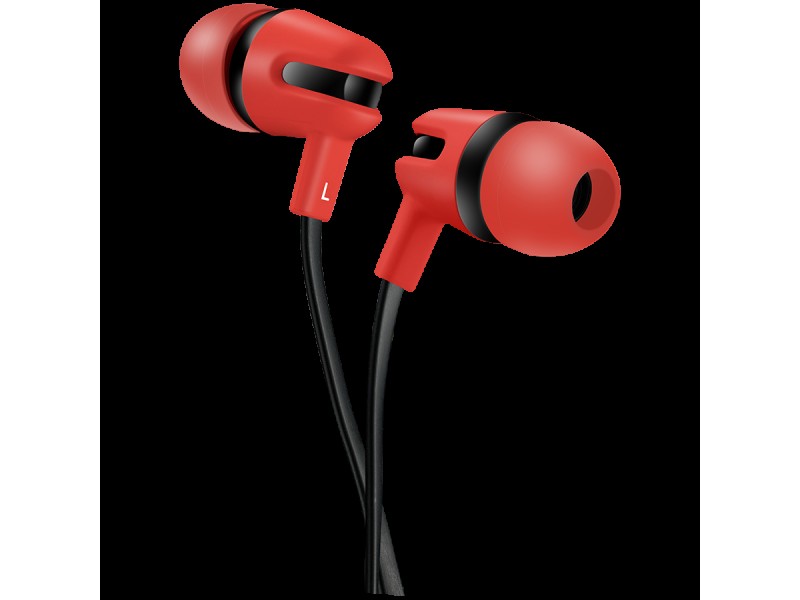 CANYON SEP-4, Stereo earphone with microphone, 1.2m flat cable, Red, 22*12*12mm, 0.013kg