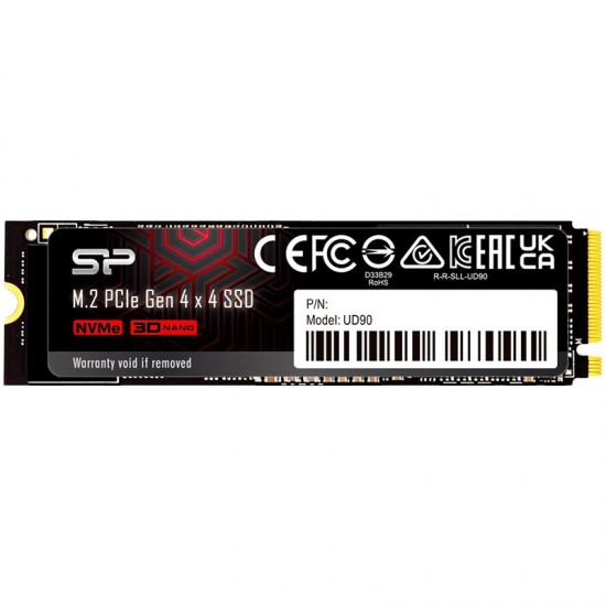 Silicon Power UD90 250GB SSD PCIe Gen 4x4 SSD UD90 - PCIe Gen4x4 & NVMe 1.4, 3D NAND, SLC Cache + HMB, 5 year warranty - Max 4800/4200 MB/s, EAN: 4713436147282
