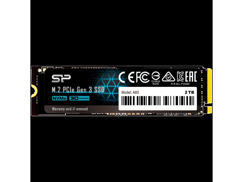Silicon Power Ace - A60 2TB SSD PCIe Gen 3x4 PCIe Gen3 x 4 & NVMe 1.3, SLC Cache, HMB - Max 2200/1600 MB/s, EAN: 4713436129899