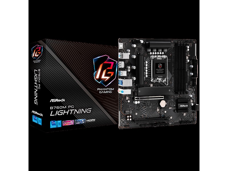ASROCK MB B760  4 x DDR5 1 x HDMI Port 1 x DisplayPort 1.4 1 x Hyper M.2 4 x SATA3 Micro ATX