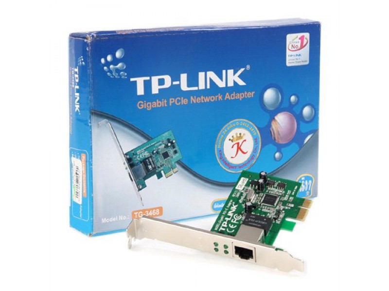 NIC TP-Link TG-3468, 32-bit Gigabit PCIe Network Adapter, Realtek RTL8168B, 10/100/1000Mbps RJ45 port, Auto MDI/MDIX