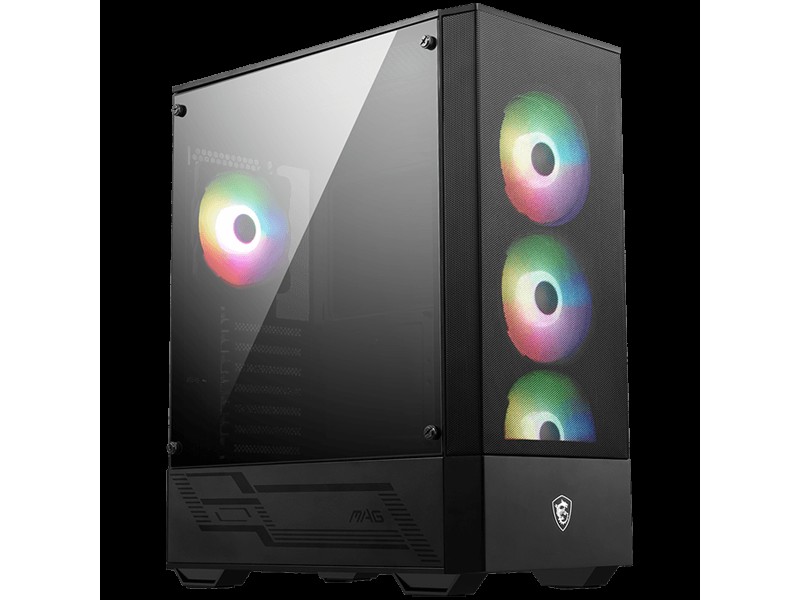 MSI MAG FORGE 112R, Mid-Tower, ATX/M-ATX/ITX, 2x USB 3.2 Gen 1 Type-A, 1x Audio/1x Mic, Insta-light Loop Button, ARGB Hub, 4x 120mm ARGB Fans, 4mm Tempered Glass