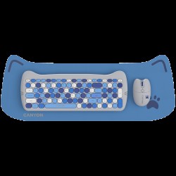 CANYON set HSET-W6 Keyboard+Mouse Kitty Edition AAA+АА Wireless Blue