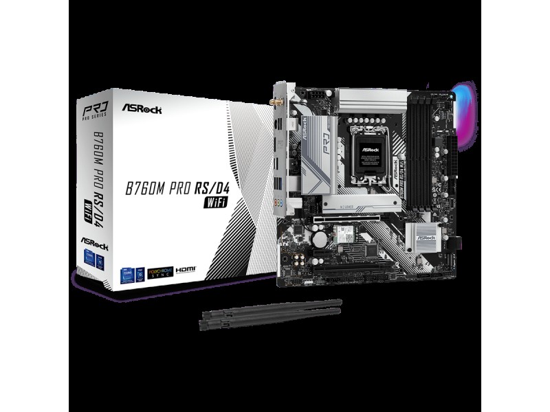 ASROCK MB B760 LGA1700 4 x DDR4 1 x HDMI 1 x DisplayPort 1 x M.2 4 x SATA3 ATX