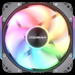 Cougar fan APOLAR 120 ARGB Black, Fan Speed 600-2200 RPM±200RPM, Air Flow 75.38 CFM ± 10%, Air Pressure 2.59 mm H2O±10%, HDB Hydro Dynamic Bearing, 490 mm (Fan) / 470 mm (ARGB)