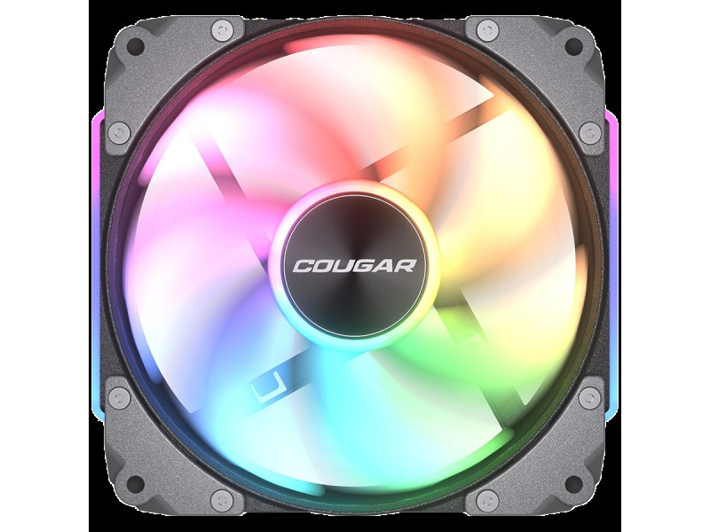 Cougar fan APOLAR 120 ARGB Black, Fan Speed 600-2200 RPM±200RPM, Air Flow 75.38 CFM ± 10%, Air Pressure 2.59 mm H2O±10%, HDB Hydro Dynamic Bearing, 490 mm (Fan) / 470 mm (ARGB)