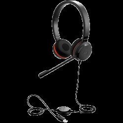 JABRA EVOLVE 30 II MS Stereo USB Headband, Noise cancelling, USB and 3.5 connectivity, with mute-button and volume control on the cord, with leather ear cushion, Microsoft optimized