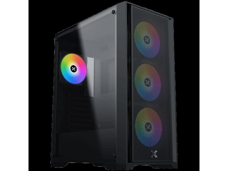 Gaming X II, EN42850, BK, EATX, U3x1 & U2x2, Front Mesh Grill & Left TG, 4PCS Z20A & ARGB Control PCB