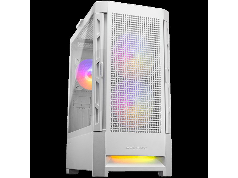 COUGAR | Duoface RGB White | PC Case | Mid Tower / Airflow Front Panel / 2 x 140mm & 1x 120mm ARGB Fans incl. / TG Left Panel