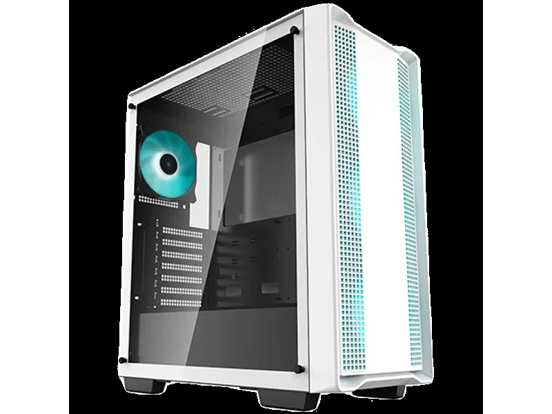 DeepCool CC560 WH V2, Mid Tower, Mini-ITX/Micro-ATX/ATX, 1xUSB3.0, 1xUSB2.0, 1xAudio, 4x120mm Pre-Installed LED Fans, Tempered Glass, Mesh Panel, White