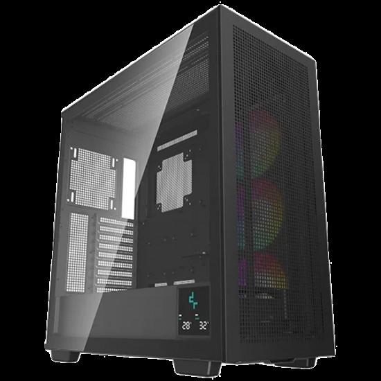 DeepCool MORPHEUS, Mini-ITX / M-ATX / ATX / E-ATX, 4xUSB3.0, 1xAudio, 1x Type-C, 1x420mm Pre-Installed ARGB Fan, ABS+SPCC+Tempered Glass, Black, R-MORPHEUS-BKAPA1-G-1