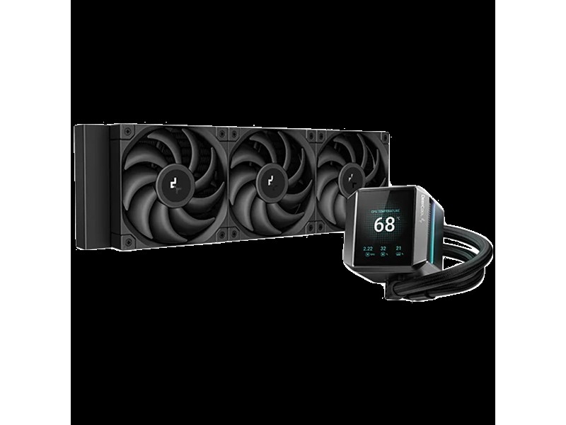 DeepCool MYSTIQUE 360, 360mm CPU Liquid Cooler, 3x120mm ARGB PWM Fans, Addressable RGB LED, Fluid Dynamic Bearing, Black, Intel LGA1700/1200/1151/1150/1155, AMD AM5/AM4,	R-LX750-BKDSNMP-G-1