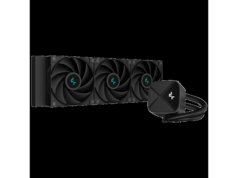 DeepCool LS720S Zero Dark, 360mm CPU Liquid Cooler, 3x120mm ARGB PWM Fans, Anti-Leak Technology, Black, LGA 1700/1200/1151/1150/1155, AMD AM5/AM4, 3Y R-LS720-BKNNMM-G-1