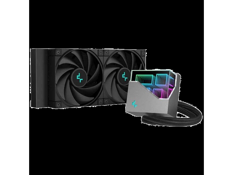 DeepCool LT520, 240mm CPU Liquid Cooler, 2x120mm FK120 PWM FDB Fans, 4th Gen Water Pump, ARGB Multidimensional Infinity Mirror Top Cap, Black, Int.LGA2066/2011v3/2011/1700/1200/1151/1150/1155, AMDsTRX4/sTR4/AM5/AM4