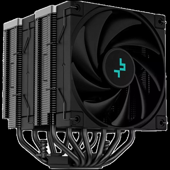 DeepCool AK620 Zero Dark, CPU Air Cooler, 1x120mm FK120 PWM FDB Fan, ARGB, 6 Heatpipes, Fluid Dynamic Bearing, LGA2066/2011-v3/2011/1700/1200/1151/1150/1155, AMD AM5/AM4, 3Y, R-AK620-BKNNMT-G-1