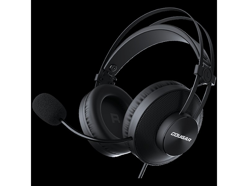 COUGAR Immersa Essential, 40mm Driver: High-quality Stereo Sound, 9.7mm Noise Cancellation Cardioid Microphone, 260g ultra Lightweight Suspended Leatherlike Headband Design, Volume Control & Microphone Switch Control