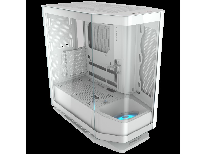 COUGAR | FV270 White | PC Case | Mid tower / Tempered, Curved Glass Perimeter / Quick Detachable Air Filters / Up to 9 Fans (1x120mm RGB Preinstalled) / White