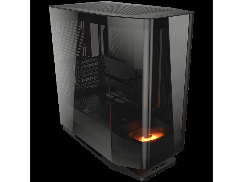 COUGAR | FV270 Black | PC Case | Mid tower / Tempered, Curved Glass Perimeter / Quick Detachable Air Filters / Up to 9 Fans (1x120mm RGB Preinstalled) / Black