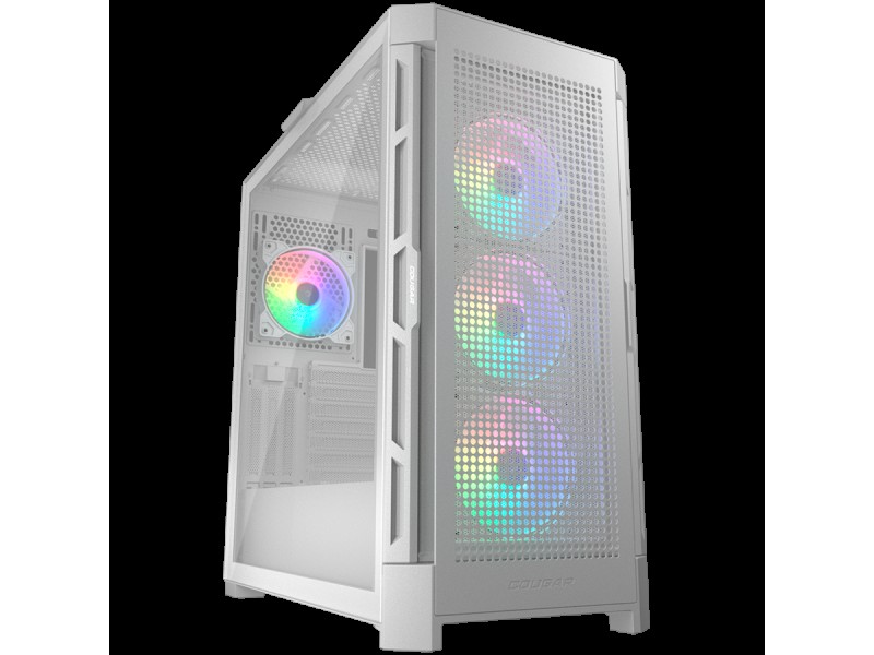 COUGAR | Duoface Pro RGB White | PC Case | Mid Tower / TG & Airflow Front Panel / 4 x ARGB Fans / TG Left Panel