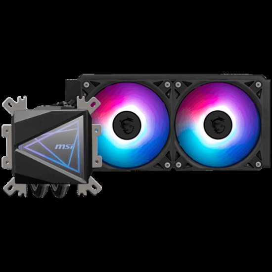 MSI MAG CORELIQUID I240 2x 120mm ARGB Fans, Aluminium Radiator, Loop Dynamic Bearing, Intel LGA 1150/1151/1155/1156/1200/1700/1851, AMD AM5/AM4, 3Y Warranty
