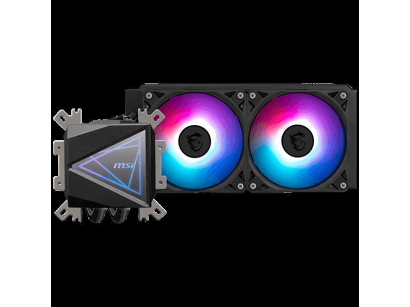 MSI MAG CORELIQUID I240 2x 120mm ARGB Fans, Aluminium Radiator, Loop Dynamic Bearing, Intel LGA 1150/1151/1155/1156/1200/1700/1851, AMD AM5/AM4, 3Y Warranty