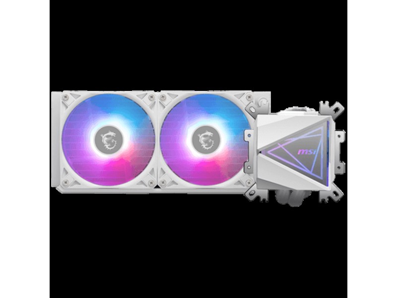 MSI MAG CORELIQUID I240 WHITE 2x 120mm ARGB Fans, Aluminium Radiator, Loop Dynamic Bearing, Intel LGA 1150/1151/1155/1156/1200/1700/1851, AMD AM5/AM4, 3Y Warranty