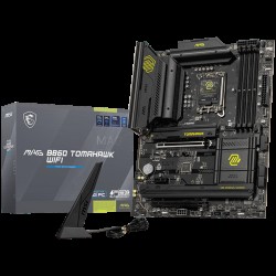 MSI MAG B860 TOMAHAWK WIFI, ATX, LGA 1851, 4x DDR5 Dual Channel DDR5 up to 9200(OC)MHz, 2x PCIe x16 slot, 3x M.2 slot, 4x USB 2.0, 4x USB 10Gbps, 1x USB 10Gbps Type-C, 1x USB 40Gbps Type-C, HDMI, DP, 7.1 HD Audio, 5G LAN, WiFi, BT, 3Y