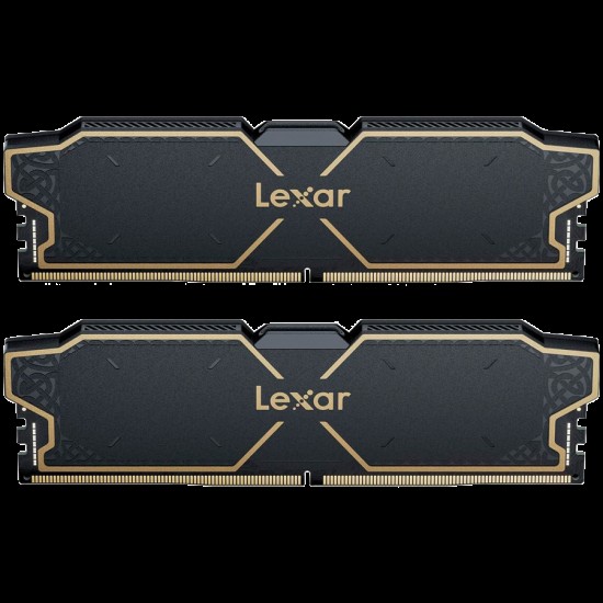 LEXAR 32GB Kit (2x16GB) THOR DDR5 6000 CL38 1.3V Memory with heatsink, Dual pack, Black Color