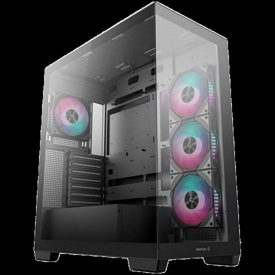DeepCool CG580 4F, Mid Tower, Mini-ITX/Micro-ATX/ATX, Rear Connector support, 2xUSB3.0, 1x Type-C Gen2, 1xAudio, 3x120mm ARGB Reverse Fans, 1x120mm ARGB Fan, Tempered Glass, Mesh Panel, Black, R-CG580-BKADA4-G-1