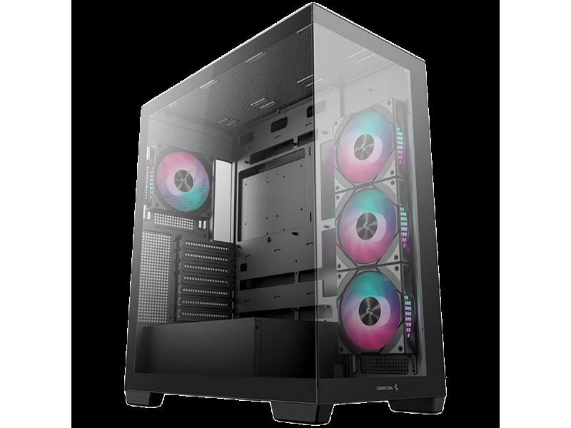 DeepCool CG580 4F, Mid Tower, Mini-ITX/Micro-ATX/ATX, Rear Connector support, 2xUSB3.0, 1x Type-C Gen2, 1xAudio, 3x120mm ARGB Reverse Fans, 1x120mm ARGB Fan, Tempered Glass, Mesh Panel, Black, R-CG580-BKADA4-G-1