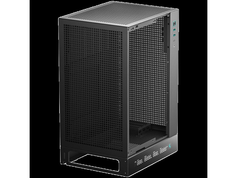 DeepCool CH170 DIGITAL, Mini Tower, Mini-ITX, 2xUSB3.0, 1xType-C Gen 2, 1xAudio, Mesh Panel, Black, R-CH170-BKNPI0D-G-1