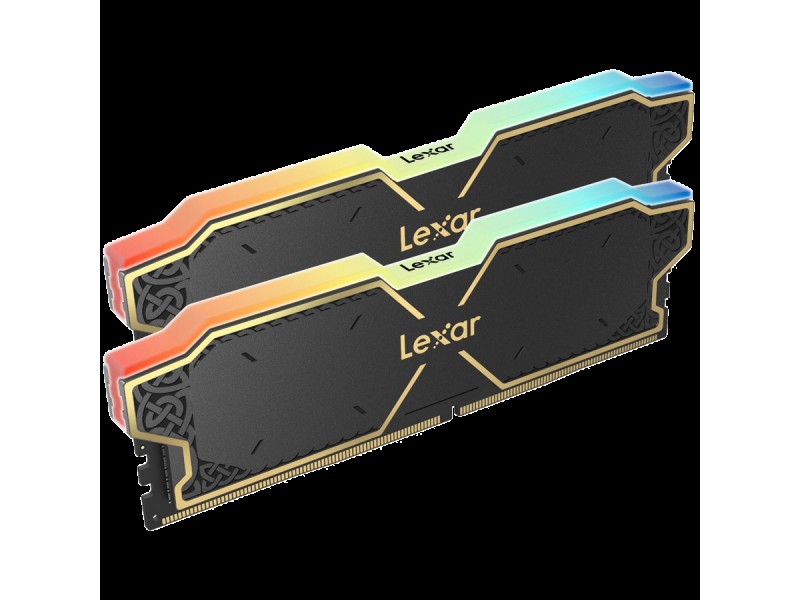 LEXAR 32GB Kit (2x16GB) THOR DDR5 6000 CL38 1.3V Memory with heatsink and RGB lighting, Black Color, Dual pack