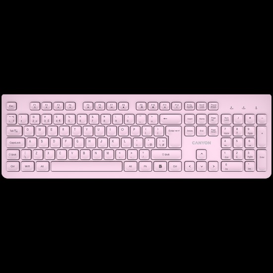CANYON keyboard HKB-W01 UK/US AAA Wireless Pink CANYON keyboard HKB-W01 UK/US AAA Wireless Pink