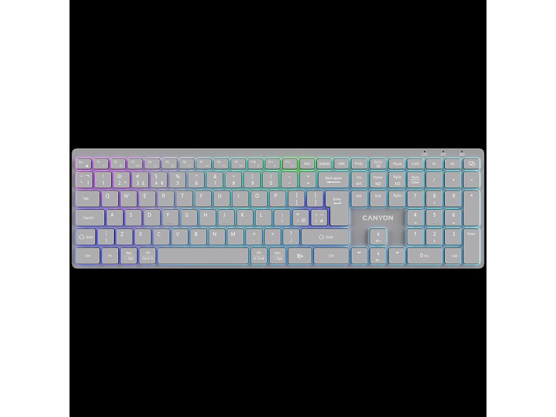 CANYON keyboard HKB-W11 UK/US RGB Dual Mode Wireless Grey
