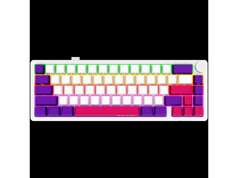 LORGAR KBP70MW, Wireless 65% Mechanical Gaming Keyboard Pro, White, EN layout