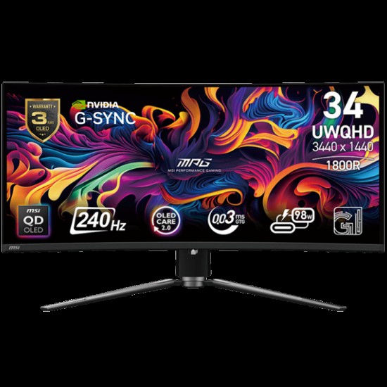 MSI MPG 341CQPX QD-OLED Gaming Monitor, 34.18