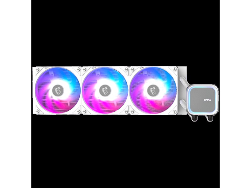 MSI MAG CORELIQUID A13 360 WHITE, 3x120mm Pre-installed ARGB Daisy Chain Fans, Replacable Top Cover, Copper Base Intel LGA 1700/1851, AMD AM5/AM4, 3Y Warranty