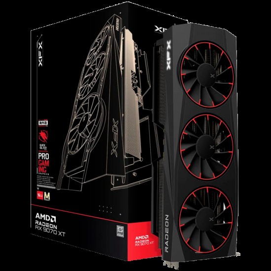 XFX Quicksilver AMD Radeon RX 9070XT Magnetic Air Edition with 16GB GDDR6 HDMI 3xDP AMD RDNA 4
