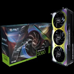 PALIT GeForce RTX 5080 GameRock 16GB GDDR7 256 bit, 1x HDMI 2.1b, 3x DP 2.1b, 3 Fan, 3x 8-pin pwr connector, 850W, 331.9 x 150 x 70.4 mm, NE75080019T2-GB2030G